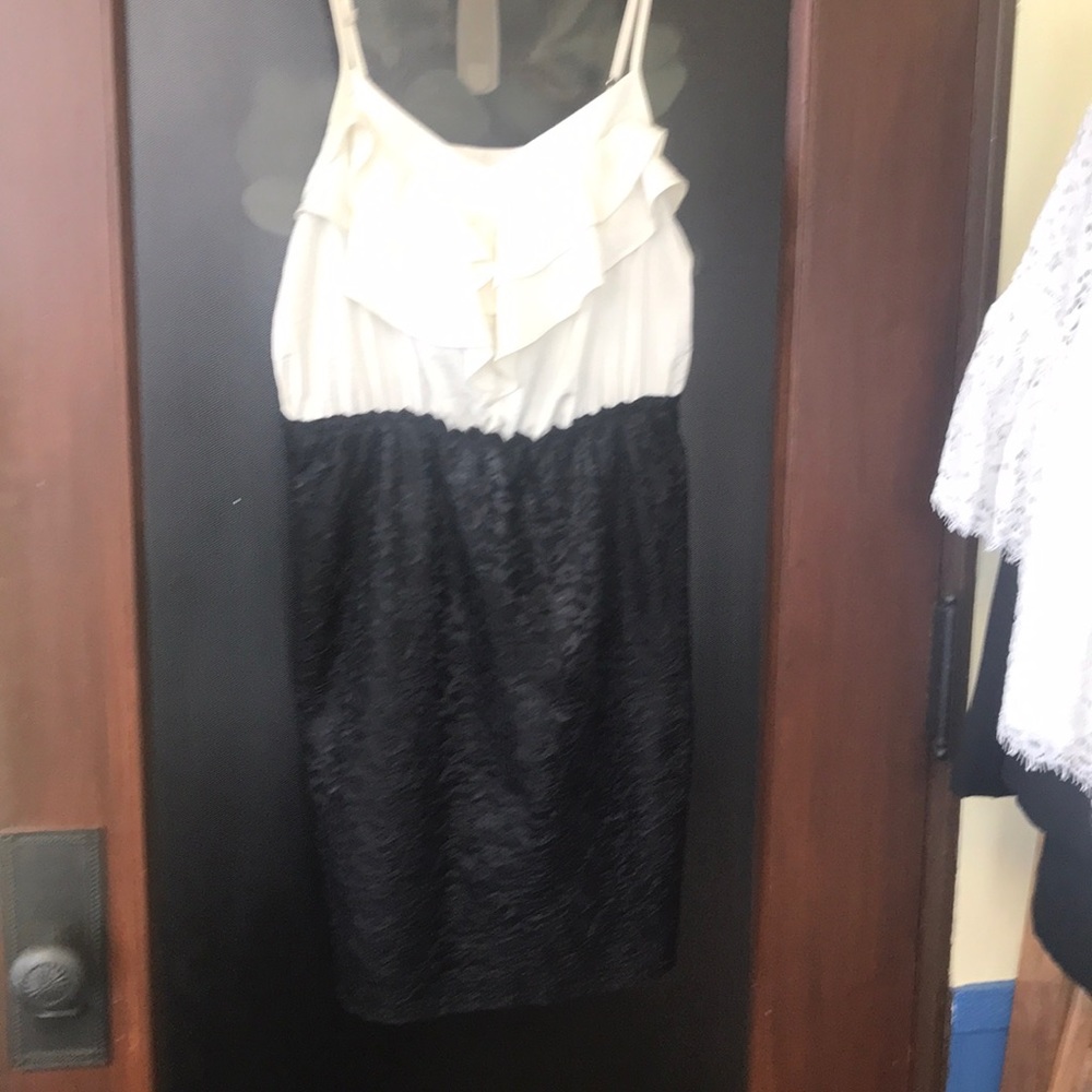 Back and white (cream) short knee length dress